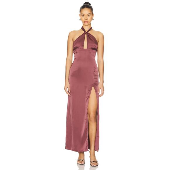 Superdown Katrina Satin Maxi Dress - S Mocha Brown - Picture 1 of 3